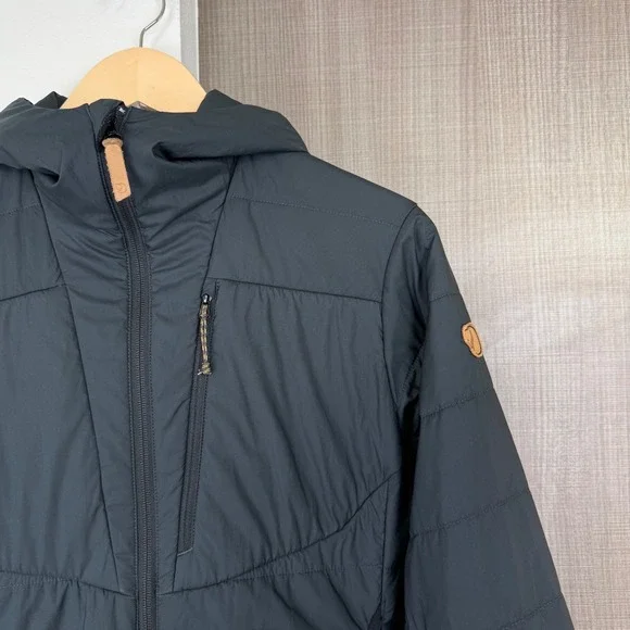 Fjallraven Black Keb Padded Hoodie Jacket Puffer Full Zip Size Small - Picture 4 of 14
